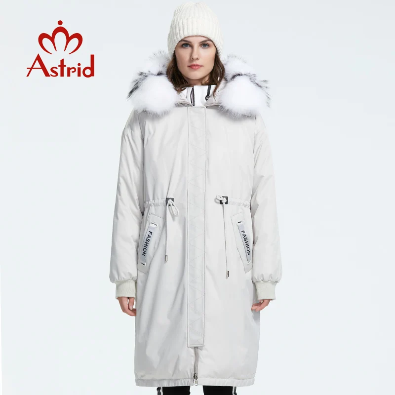 Astrid 2019 Зима Новое поступление пуховик женский большой натуральный мех