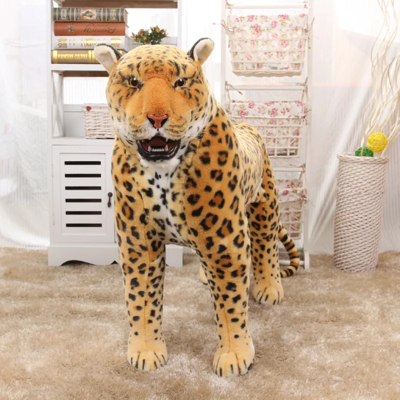 Большой размер леопард тигр слон жираф зебра плюшевые игрушки мягкие украшения для дома в виде животных ремесло фотографии реквизит Детские игрушки