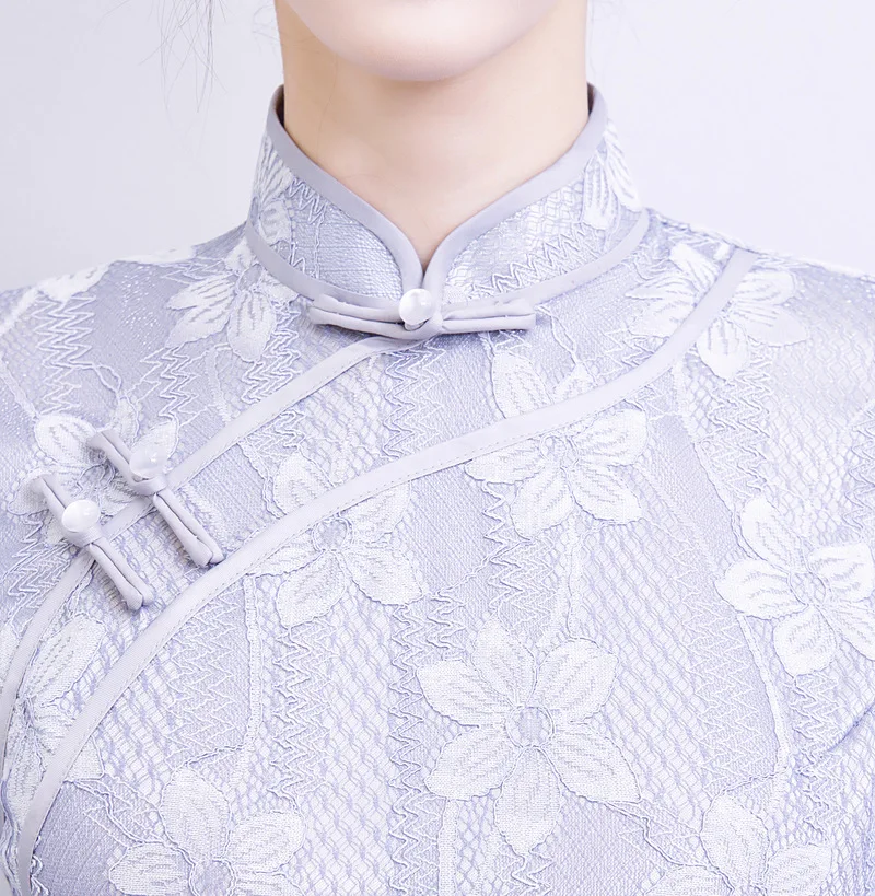 Китайское традиционное старое шанхайское кружевное платье cheongsam, плюс размер, 5XL, женское Новое улучшенное повседневное длинное кружевное платье для девочек в стиле ретро, китайский стиль