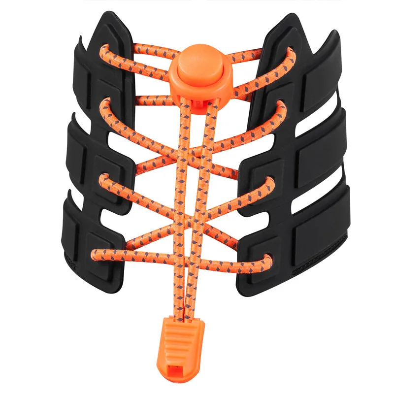 

Outdoor sports lazy laces reflective elastic elastic round-free tied multi-color casual laces 2019