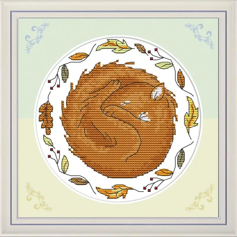 Joy Sunday Набор для вышивания крестиком спячки маленькие животные серия лиса котенок олененок белка узор ручная вышивка-Шитье Сделай Сам набор