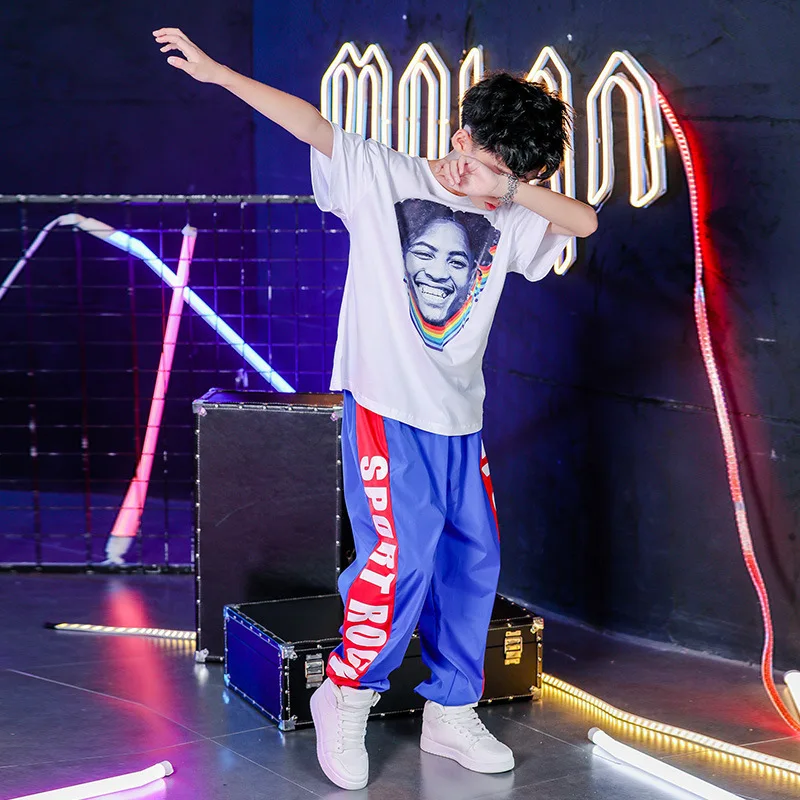 

Children Hip Hop Performance Wear Set BOY'S Hip Hop Loose Short Sleeve Trousers Dancing Dress Girls Jazz Dance Costume
