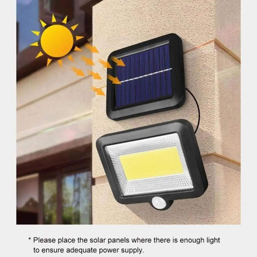 

100LEDs Solar Power Outdoor Waterproof Garden Fence Patio Security PIR Infrared Motion Sensor Light Wall Mounted Night Lamp