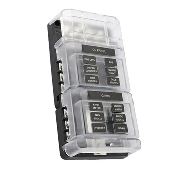 

2Pc 12 Way DC32V-12v Circuit Blade Fuse Box Block Fuse Holder MINI ATC ATO