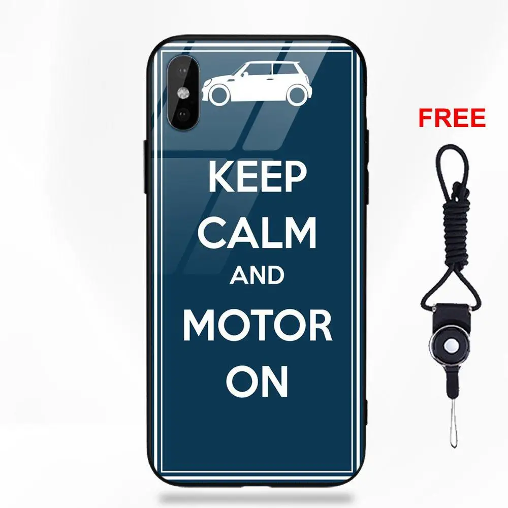 as picture Omdnwd Mini Cooper Jcw Logo Soft TPU Frame+Tempered Glass Mobile Case For Apple iPhone X XS Max XR 5 5C 5S SE 6 6S 7 8 Plus - Цвет: as picture