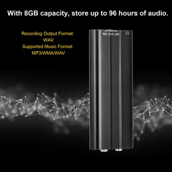 

Mini Digital Voice Sound Recorder MP3 Music Player One-Button Recording Voice-Activated Support Recording Monitoring with Clip