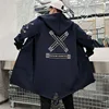 Chaqueta larga para hombre con estampado a la moda de primavera 2022, cazadora Harajuku, abrigo informal para hombre, prendas de vestir, ropa informal estilo Hip Hop, abrigos de talla grande ► Foto 3/6