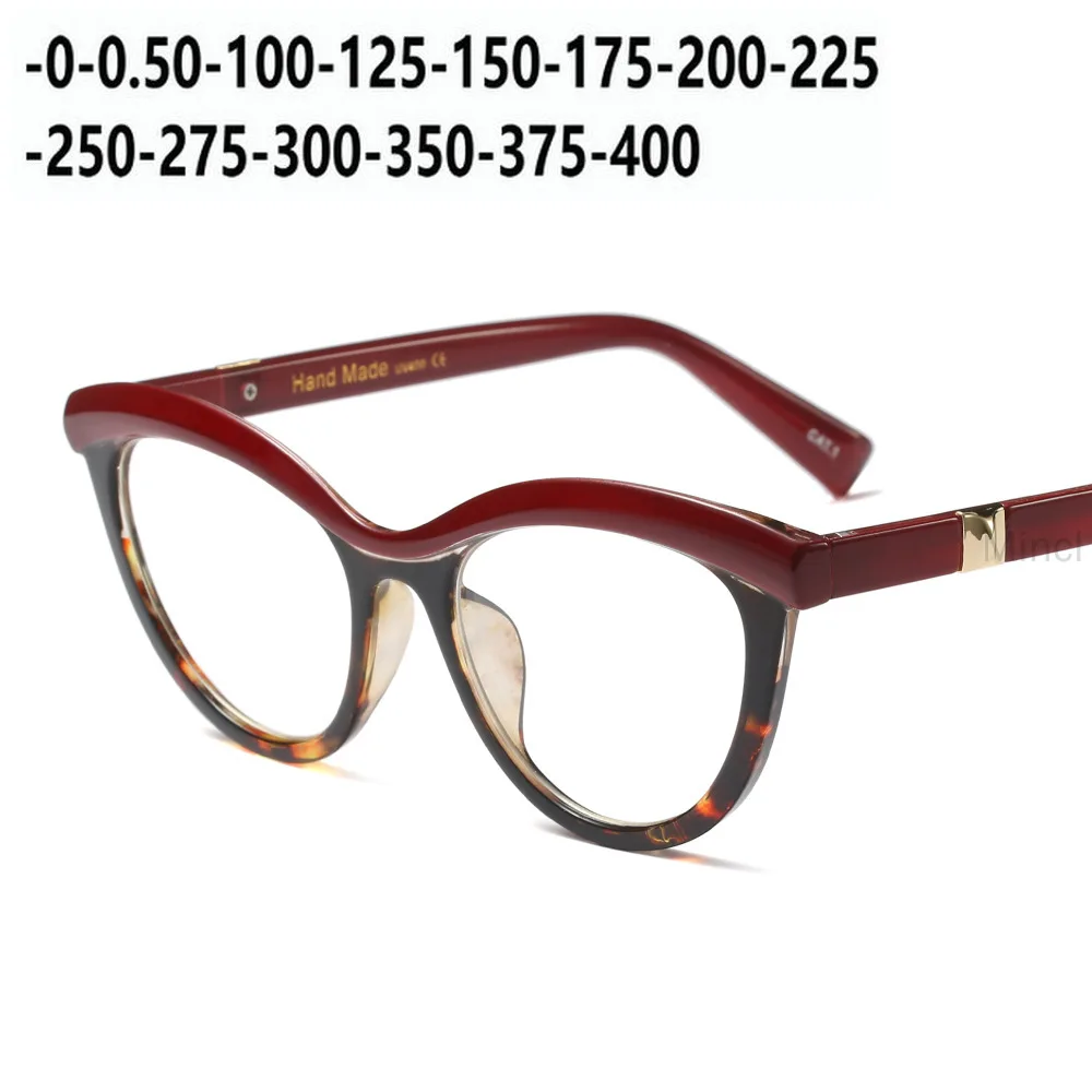 Ретро Круглые очки для глаз мужские и женские ультрасветлые при миопии очки студенческие кошачьи близорукости очки готовые-1-1,5-2-2,5 до-4 FML