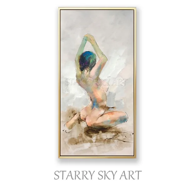 Naked Painting A Специальная настенная художественная абстрактная Обнаженная Акриловая картина для взрослых абстрактная Обнаженная Леди фигурки Акриловая картина для украшения стен - Цвет: Naked Painting A