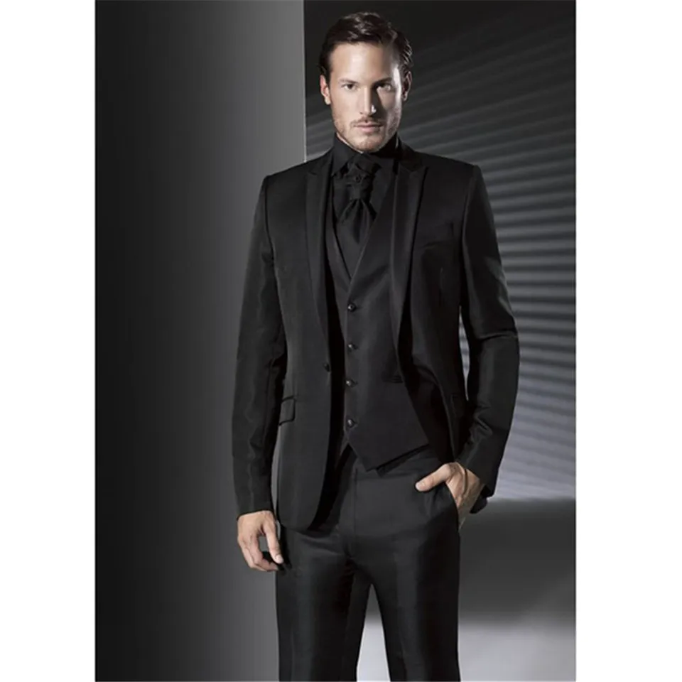 Классический мужской костюм смокинг ноиво приталенный костюм Easculino вечерние костюмы для мужчин черный свадебный смокинг для выпускного блейзера жениха - Color: Picture style