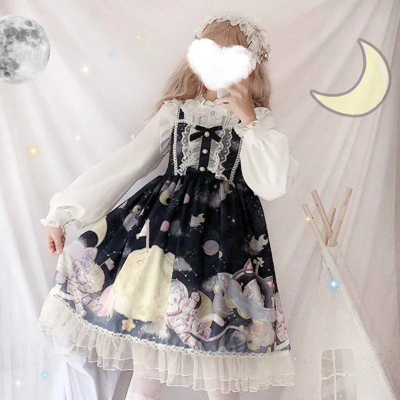 Cosplay&ware Lolita Dress Sweet Cute Japanese Kawaii Girls Princess Maid Vintage Gothic Printed Patterns Lace Pink Summer Skirt -Zentai shop online Hd3af7c5c146f4c4880c7c948a4f63d9dk.jpg