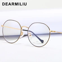 DEARMILIU круглые розовые Золотые очки с защитой от синего света, светодиодные компьютерные очки для чтения, устойчивые к радиации очки, игровые очки