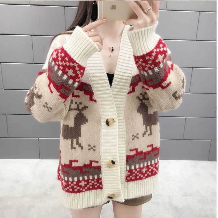 Sweater Woman Winter 2019 Thicken Women'S Sweater Plus Size Loose Knit Cardigan Sweater Casual Ladies Cardigan F500 Sweater Woman Winter 2019 Thicken Women'S Sweater Plus Size Loose Knit Cardigan Sweater Casual Ladies Cardigan F500