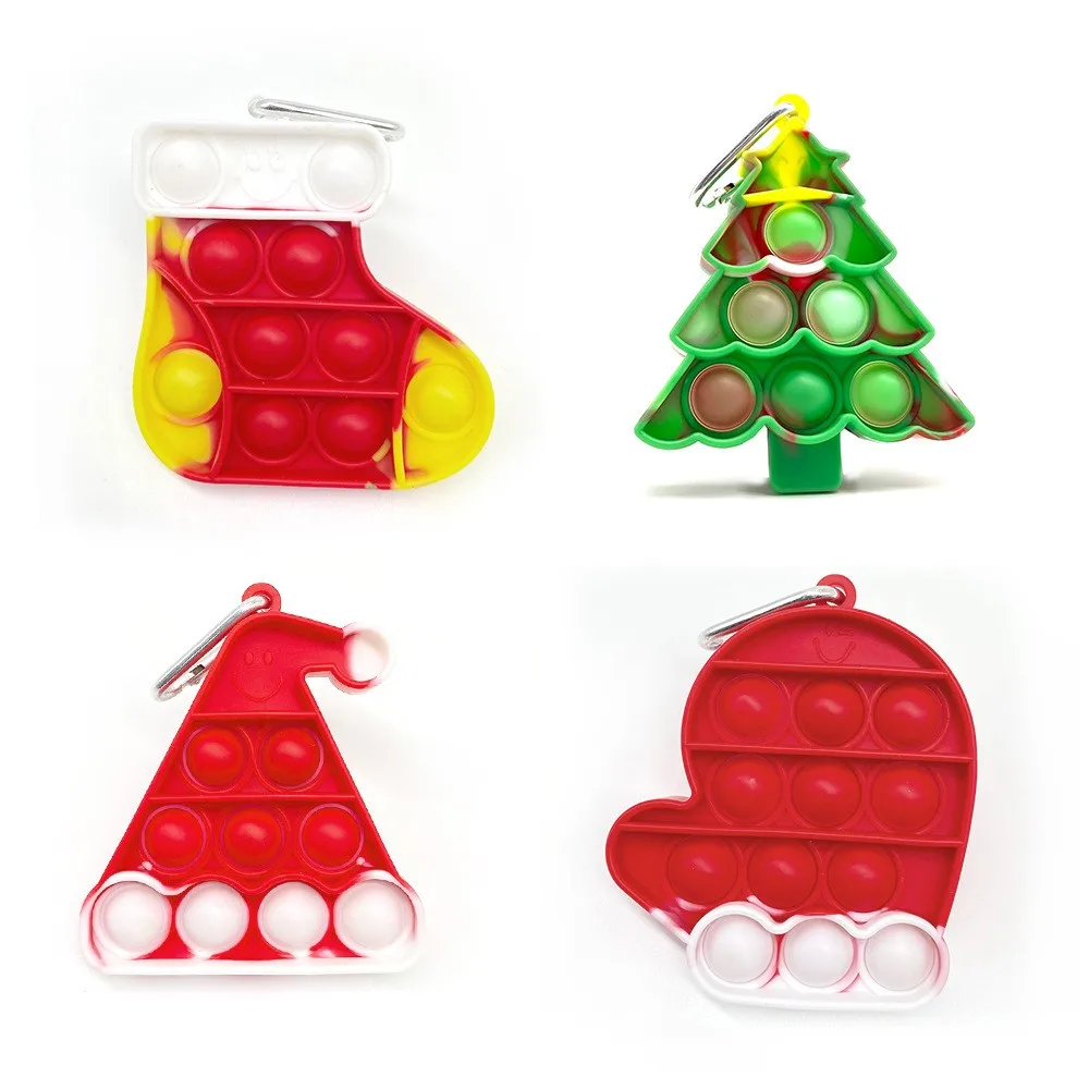 Simpl Dimmer Christmas Tree Santa Boots Fidget Toys Push Bubble Anti