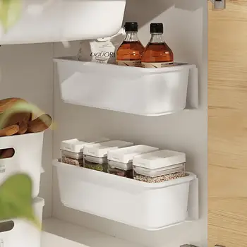 

Cabinet Storage Box Drawer Cabinet Storage Rack Wall-mounted Spice Shelf Free Perforation Household Kitchen Sink Shelf Container