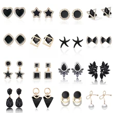 Новые корейские блестящие хрустальные серьги-гвоздики для женщин изысканные серьги золотого цвета модные популярные женские ювелирные аксессуары