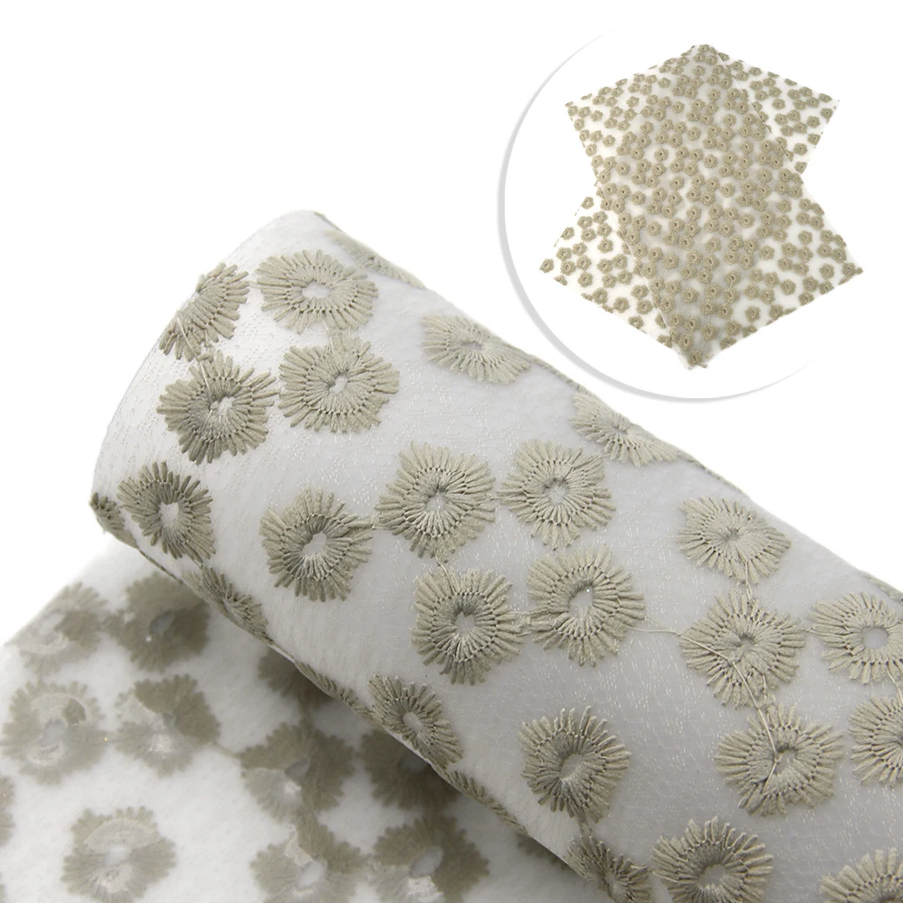 1095260007 New 20*34cm Transparent Embroidery Flower Faux Synthetic Leather Patchwork For Hair Bow Bags Phone Cover DIY Projects,1Yc8087 - Цвет: 1095260007