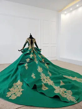 

2020 Luxury Muslim Lotus Leaf Thin Waist Elegant Dress