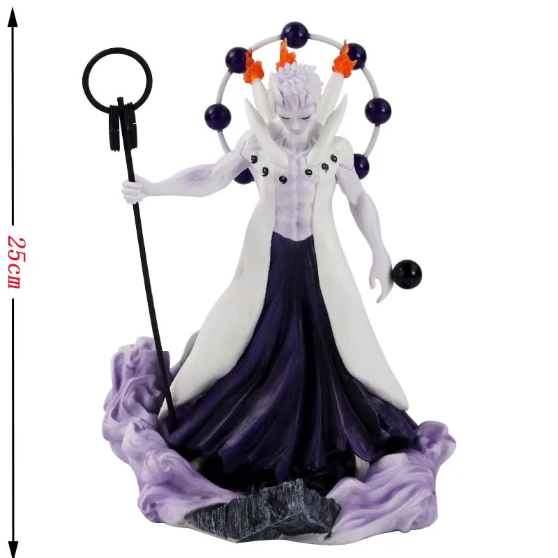 Аниме Naruto Shippuden Madara Uchiha Obito Rikudou Sennin режим с оружием ПВХ фигурка Коллекция Модель игрушки с коробкой - Цвет: 25cm opp bag