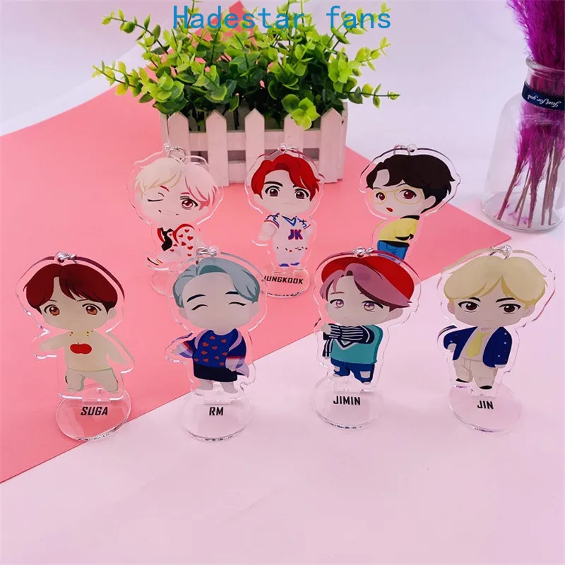 7 шт./лот KPOP мультфильм V SUGA JIMIN RM J-HOPE JIN JUNGKOOK акриловая фигурка брелок Подвеска