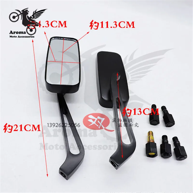 Прямоугольное черное moto зеркало заднего вида для kawasaki honda suzuki Benelli vespa yamaha harley sportster зеркало moto rcycle raerview