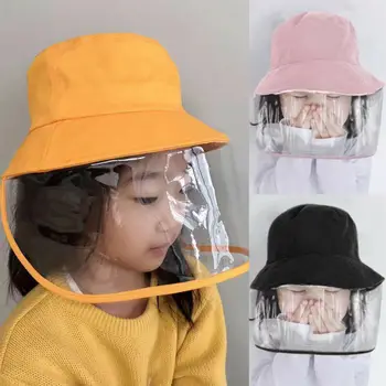 

Anti-spitting Face Eyes Protective Hat Dustproof Cover Cap with Transparent Shield Mask Kids Fishing Hat