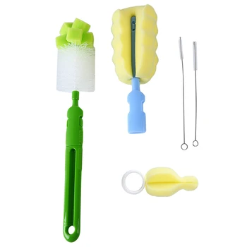 

New Fashion Baby Bottle Brushes Set Sponge Nipple Pacifier Cleaner Milk Feeder Baby Bottle Brushes Cleaning Tools