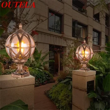 

OUTELA Outdoor Post light Patio Modern LED Round Waterproof Pillar Lighting For Porch Balcony Courtyard Villa