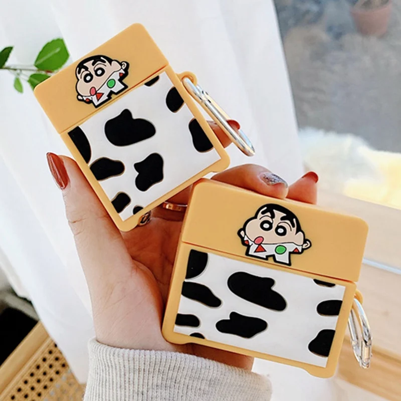 3D чехлы для наушников с милым мультяшным рисунком Crayon Shinchan для Apple Airpods Pro 1/2, милые силиконовые защитные чехлы для наушников, аксессуары