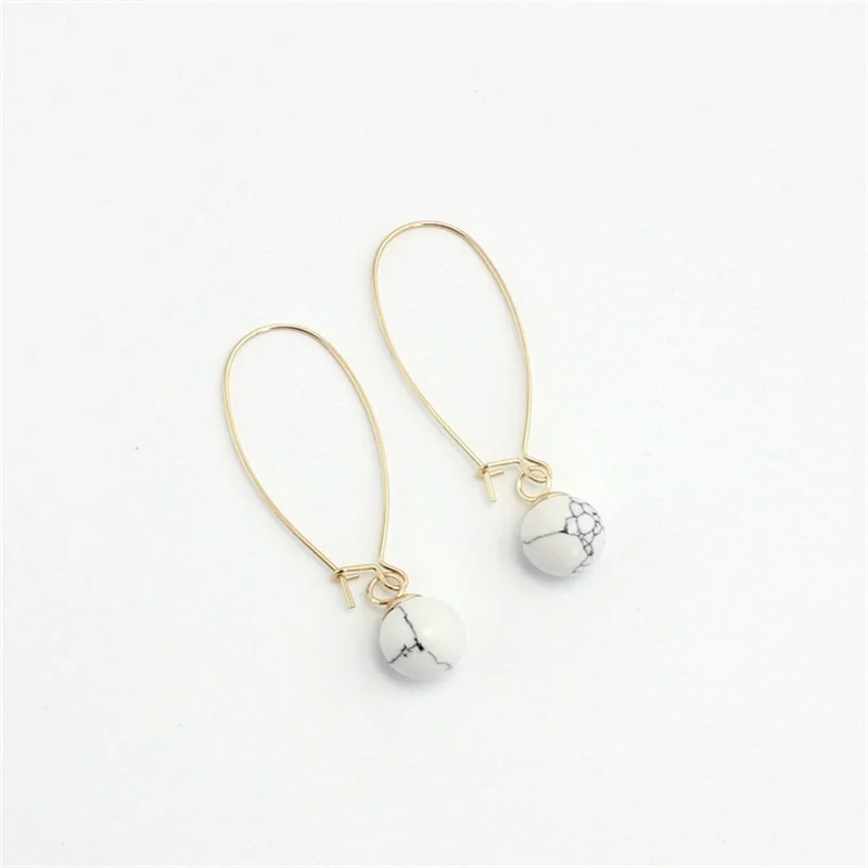Женские серьги с круглым кварцем 3 цвета|natural stone earrings|brincos pendientesjewelry colorful |