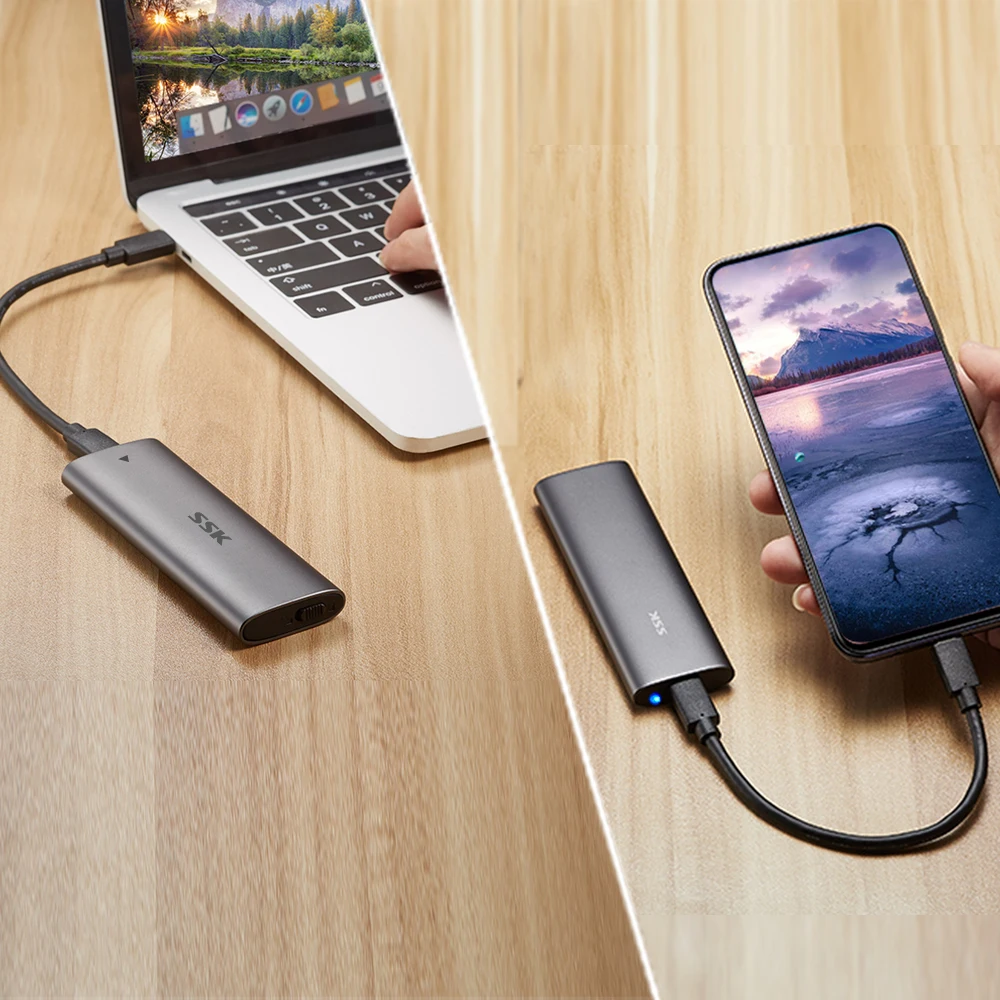 SSK M.2 SATA NVME SSD Ŭ, M.2-USB CŸ 3.1 SSD , NVME PCIE M Ű NGFF SATA B Ű SSD ũ ڽ, M.2 SSD ̽