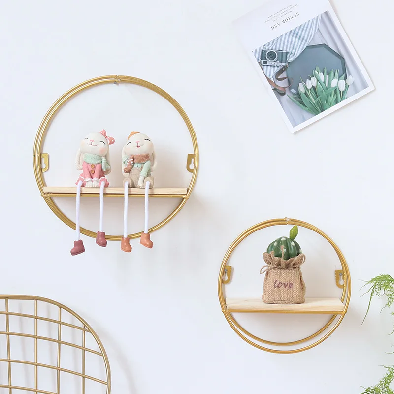 

1 pcs Simple Style Wrought Iron wall Mount Shelf Storage Rack Organizer Room DIY Wall Decoration Holder 2 size