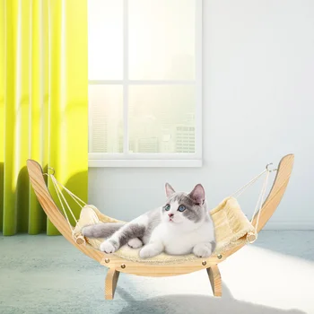 

Winter calming dog Bed Soft Pet Cats Hammock Puppy Kitten Hanging Beds Mat With Durable Wood Frame For Small mascotas cama Pets