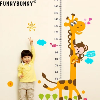 

Children Height Graphic Cartoon Wall Stickers Decor Giraffe Ruler Height Wall Stickers House Decoration Room Art Poster Sticker