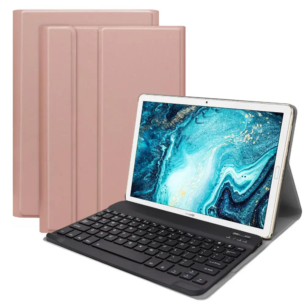 Kuulee для huawei Mediapad M6 чехол для клавиатуры Стенд Флип кожаный чехол для 10,8 M6 huawei Mediapad M6 чехол для клавиатуры - Цвет: Rose gold