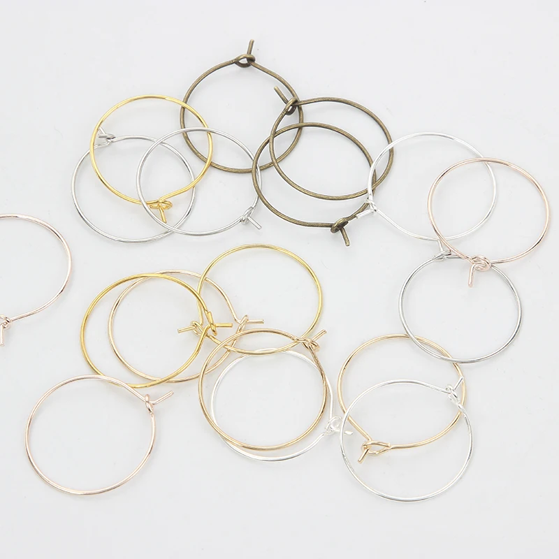 100pcs/lot Wine Glass Charm Rings Earring Hoops Metal Wire Hoops Earrings  Drink Markers Diy Party - Jewelry Findings & Components - AliExpress