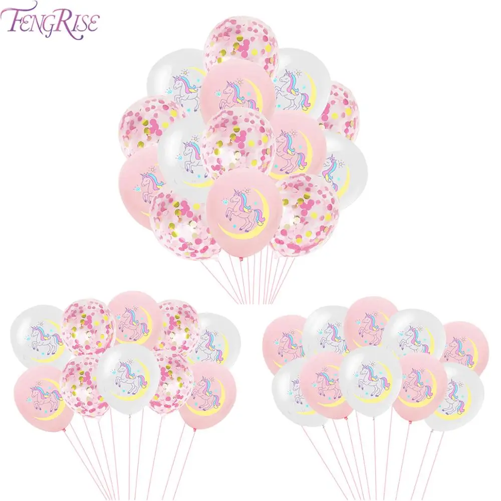 

FENGRISE Unicorn Birthday Balloons Confetti Latex Ballons Birthday Party Decoration Kids Baby Shower Unicornio Party Supplies