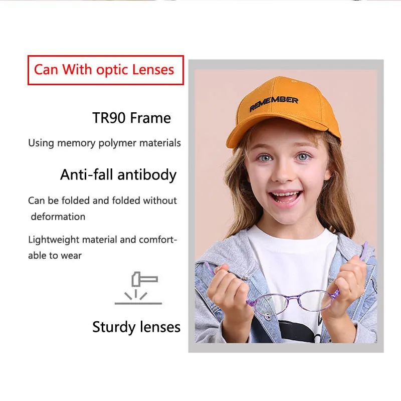 Lunettes Anti-lumière bleue pour enfants, rondes en Silicone