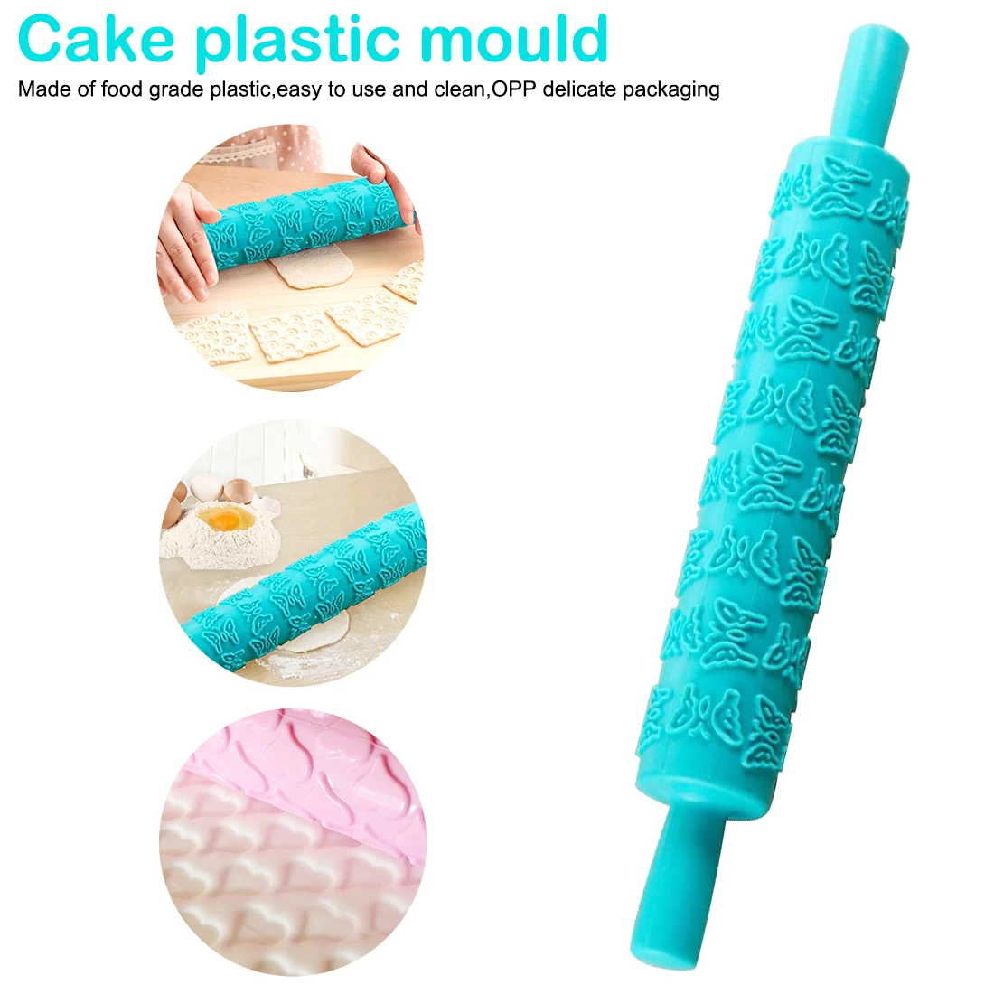 

Cake Dough Baking crafts Butterfly Flower Pattern Portable Embossed Rolling Pin Fondant Pastry Cake Decoration Baking Tools