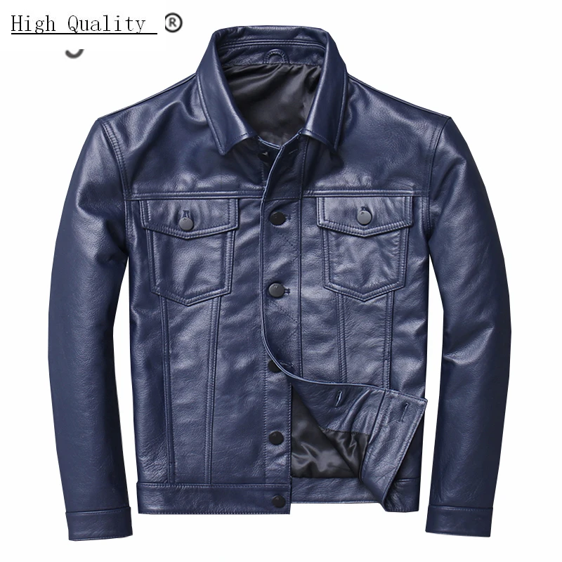 

Real Leather Jacket Men Clothes 2020 Streetwear Fashion Mens Short Cow Leather Coat Slim Fit Genuine Leather Coats 1213