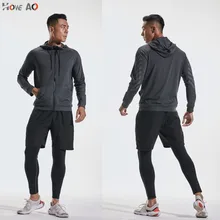 HOWE AO, новинка, зима-осень, толстовки, Спортивная рубашка, мужская шапка на молнии, куртки для бега, фитнеса, спортзала, спортивная одежда, спортивный топ