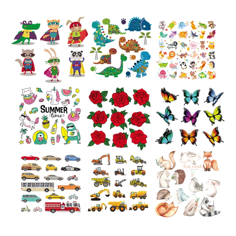 Stickers Badges Diy Patches Flower Heat-Press Iron-On transfers Applique Washable Butterfly