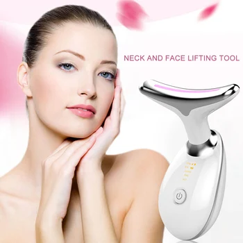 

LED Photon Therapy Neck Face Lifting Massage Tool IPL Vibration Skin Tighten Reduce Double Chin Anti-wrinkle Device
