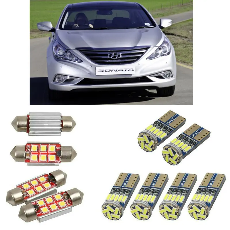 Внутренние светодиодные автомобильные фонари для hyundai sonata 6 yf седан лампы для автомобилей номерного знака свет 4 шт