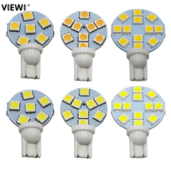 

10pcs w5w 12v T10 led light for car caravan 12V canbus 194 186 round panel 12 volts Interior Map Dome lamp super 5050 bulb