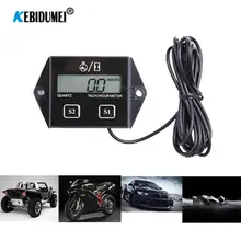 Oversea Digital Engine Tach Hour Meter Tachometer Gauge Inductive Display For Motorcycle Motor Marine chainsaw pit bike Boats