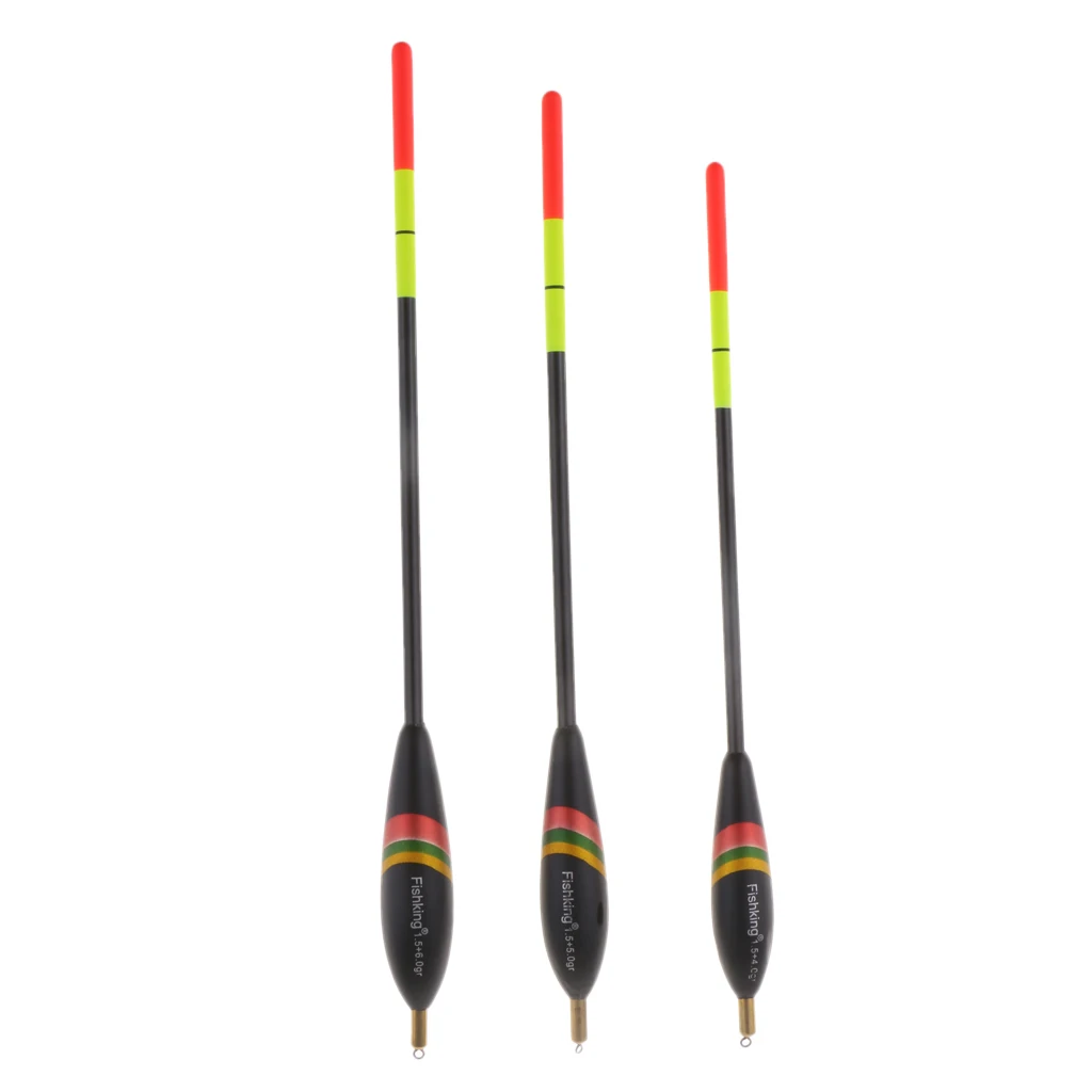 3pcs Balsa Wood Floats Bobbers Buoy Copper Head Long Casting Fishing Float 7.9-9.1 inch