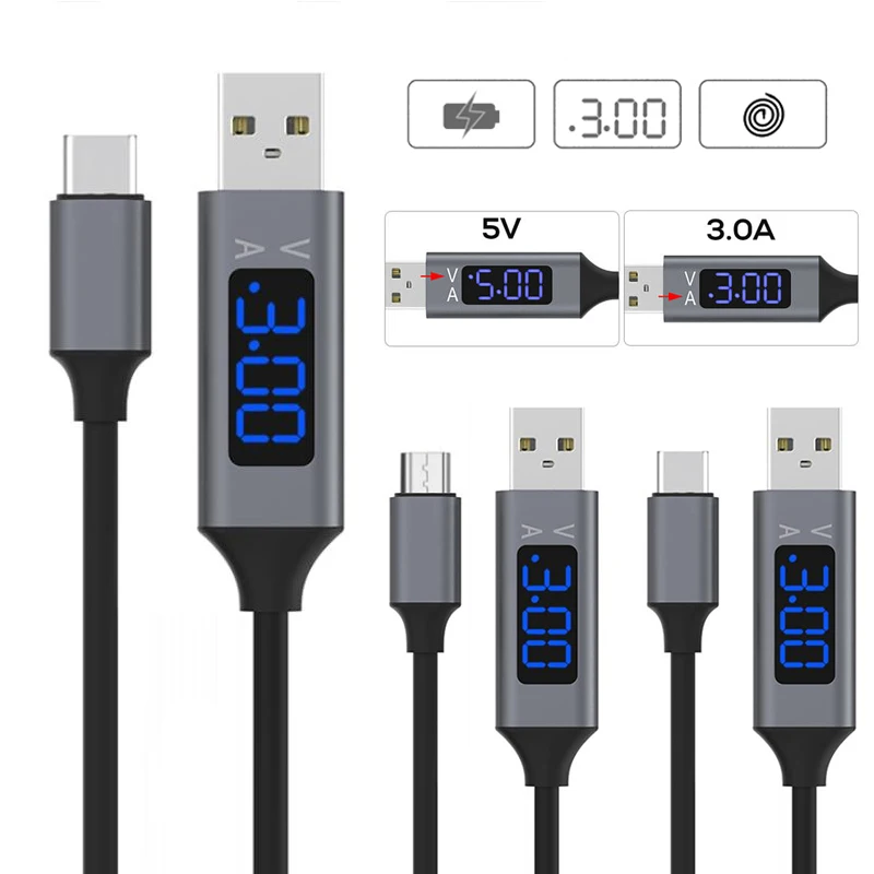 1 м USB нейлон Напряжение Ток умный дисплей линия передачи данных тестер метр Быстрая зарядка кабель type-C для samsung S9/Android