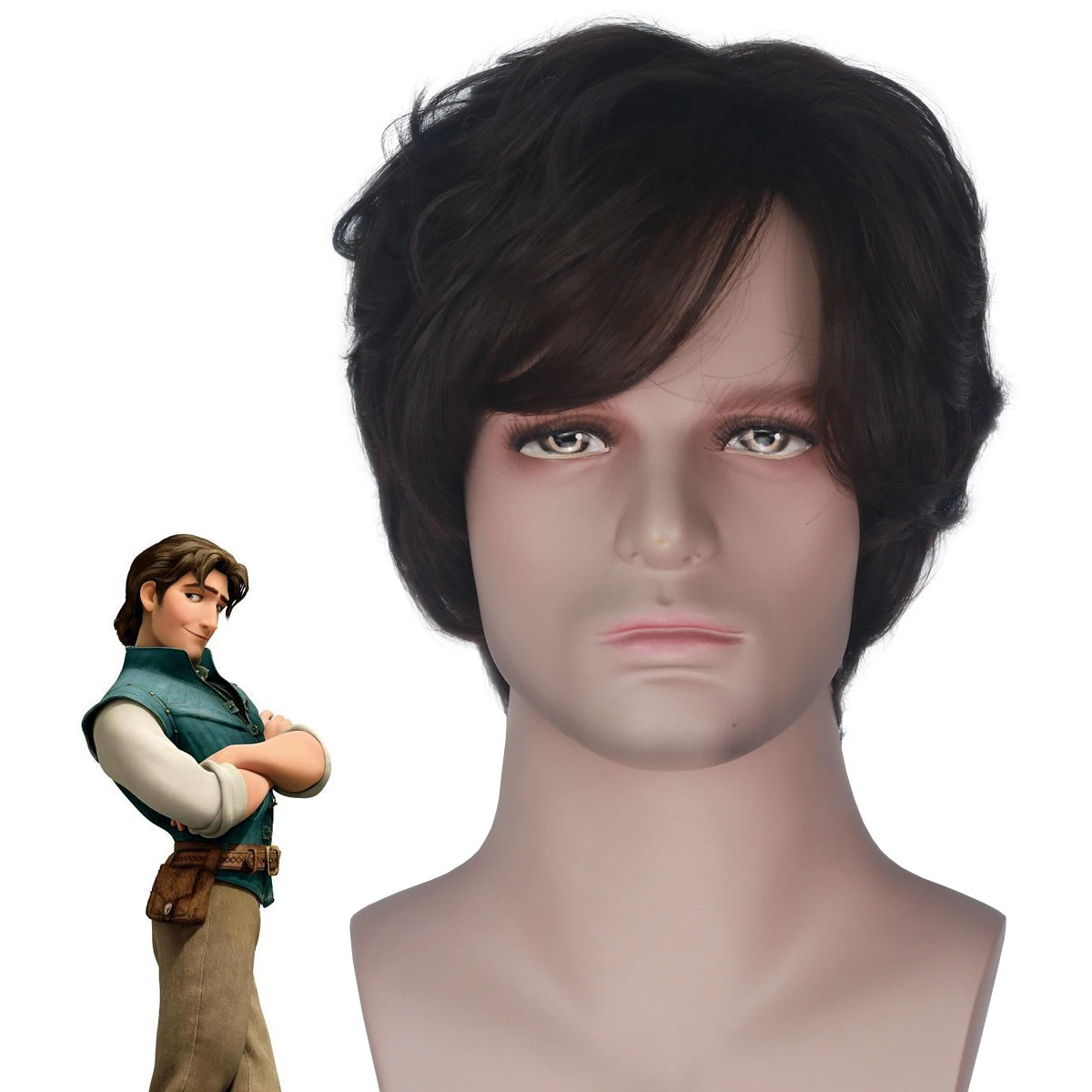 2021 New Dress Theatrical Performances Selling Tangled Prince Black Short Brown  Hair Halloween Cosplay Wig Set|Game Costumes| - AliExpress