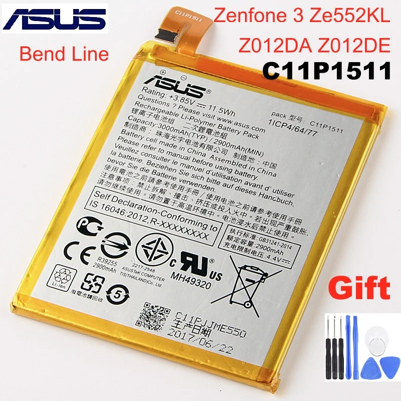 Оригинальный сменный аккумулятор 3000 мАч C11P1511 для Asus ZenFone 3 Ze552kl Z012da/e Z01mda 4 Selfie ZD553KL|Аккумуляторы мобильных